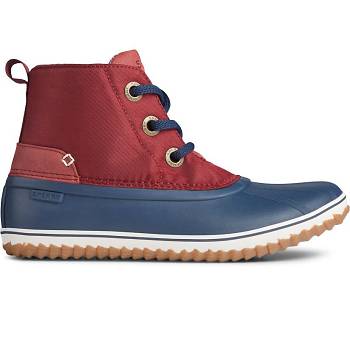 Sperry Schooner 3-eye Nylon Cervene / Tmavomodre - Damske Zimne Topanky